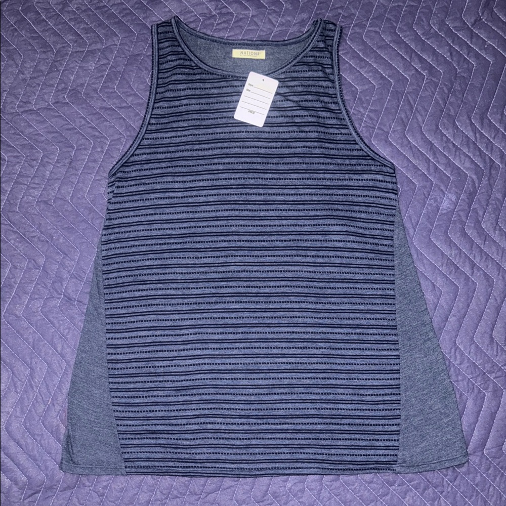 Nation LTD Navy Striped Tank Top
